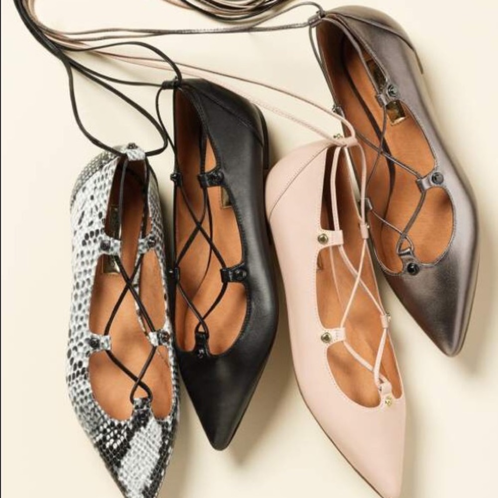 Halogen “Owen” Pointy Toe Ghillie Flats
